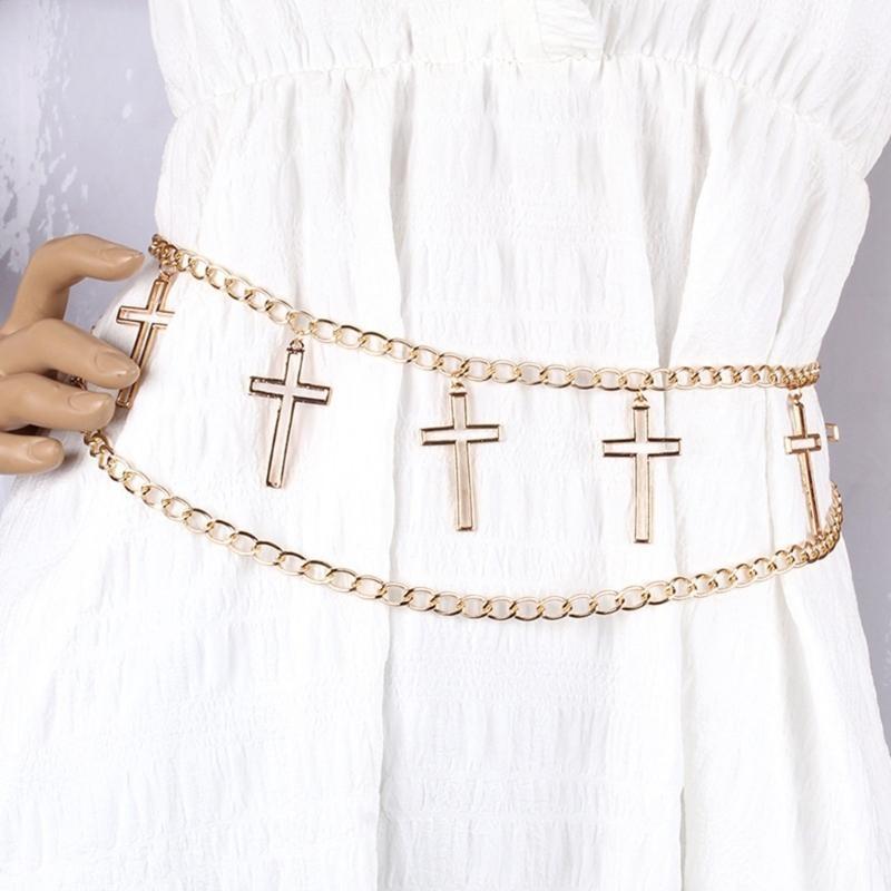 39BD Cool Crossed Pendant Wais - Women Formal Wear Belt 评论和价格