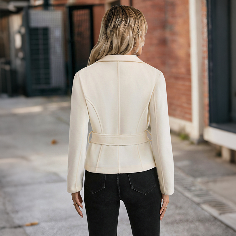 Women White Mock Neck Belted J - Women Formal Wear Belt 评论和价格