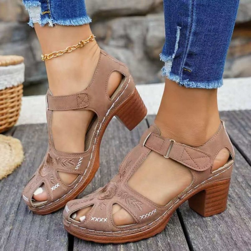 Women's Sandals Mid Block Heel - Formal Women Daily Wear Sandals 评论和价格