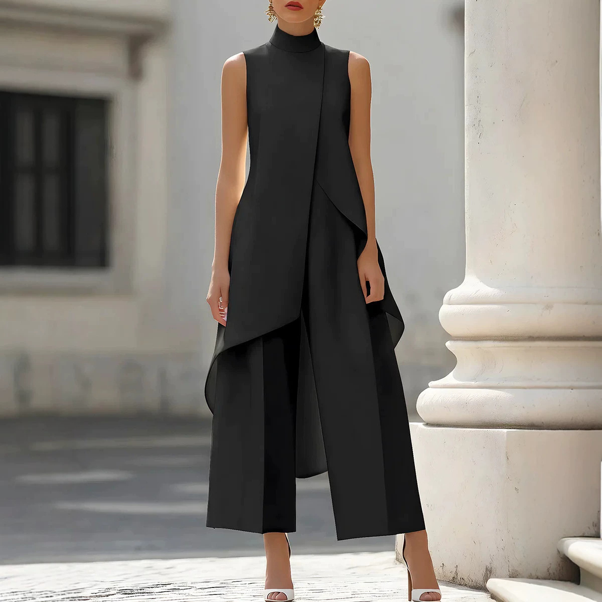Women Stand Neck Sleeveless La - Female Formal Wear 评论和价格