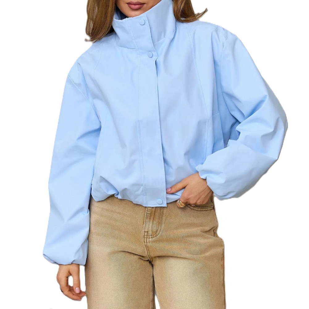 Womens Casual Stand Collar Jac - Women Formal Wear Office 评论和价格