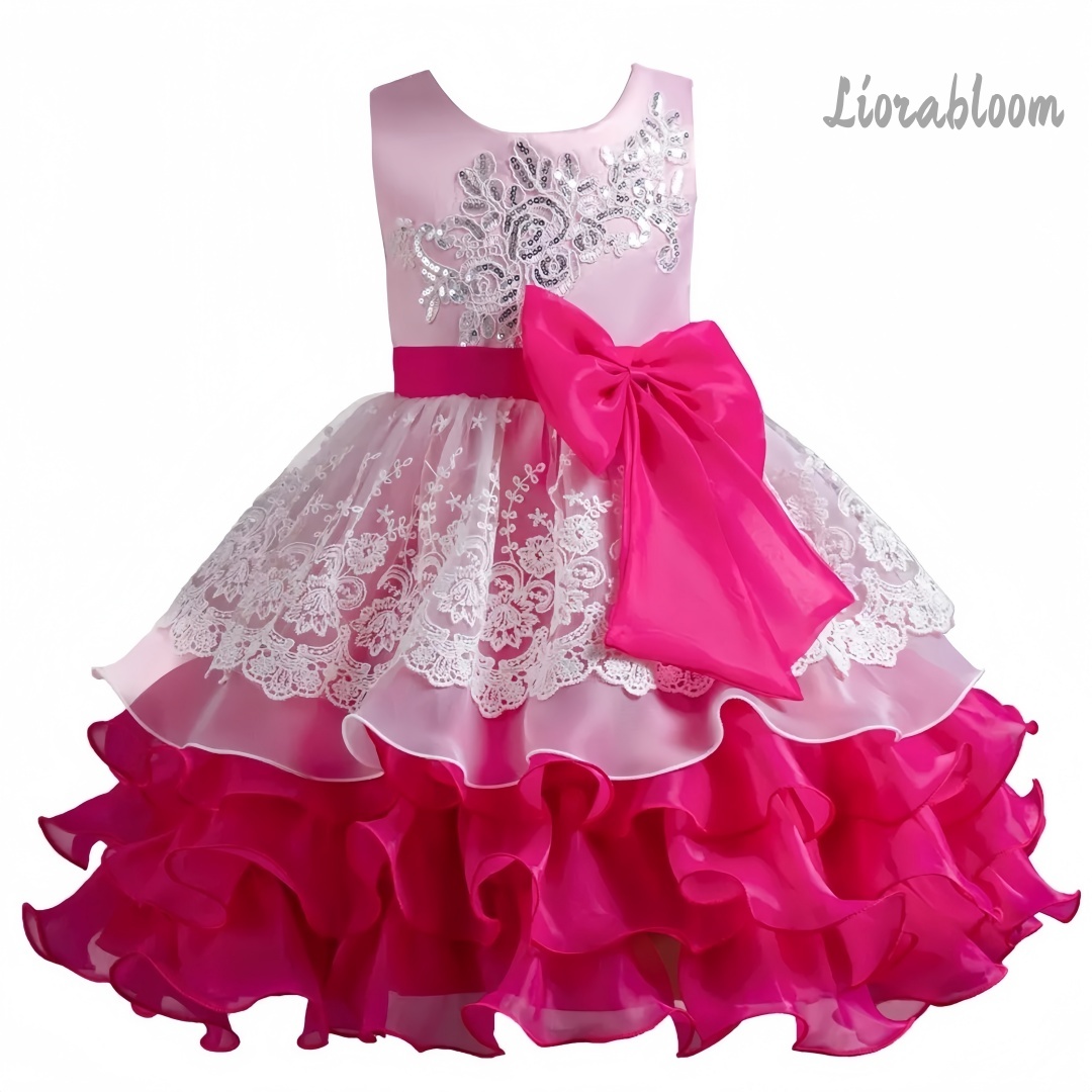 Girls' Dress With Large Bow Sl - Formal Wear Gowns For Women 评论和价格