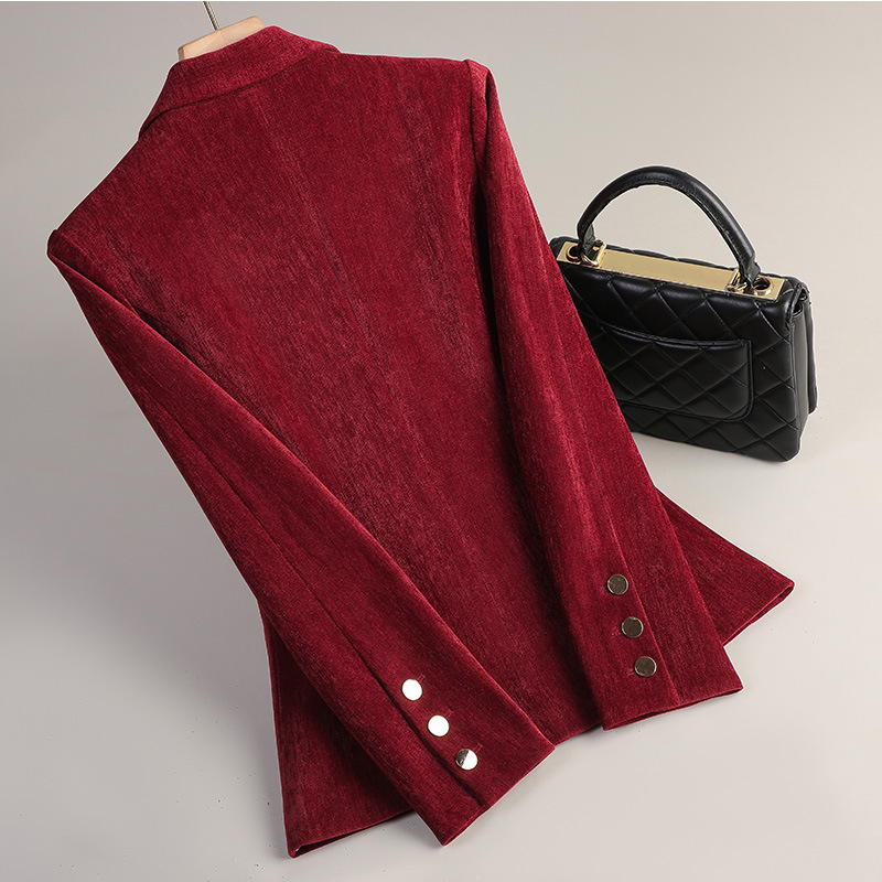 Yellow Gold Velvet Blazer Wome - Women Formal Wear Office 评论和价格