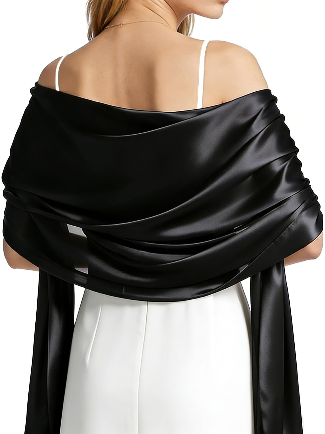 Women Satin Shawl Wrap for Eve - Female Formal Wear 评论和价格