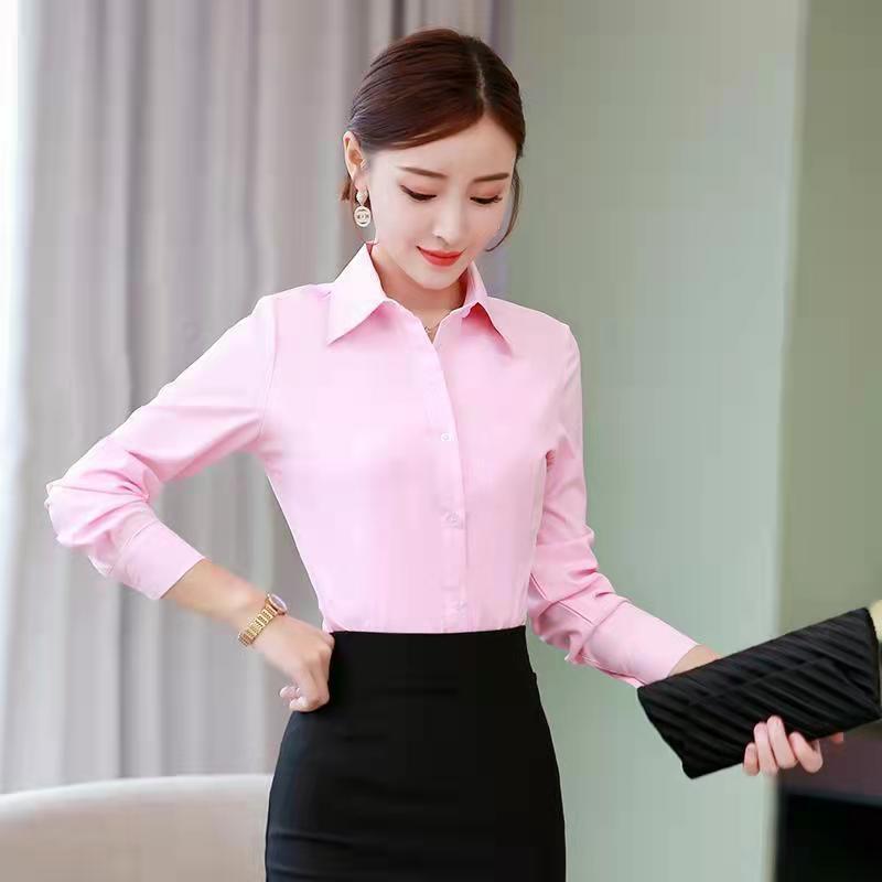 Korean Slim Black White Blouse - Women Formal Wear Office 评论和价格