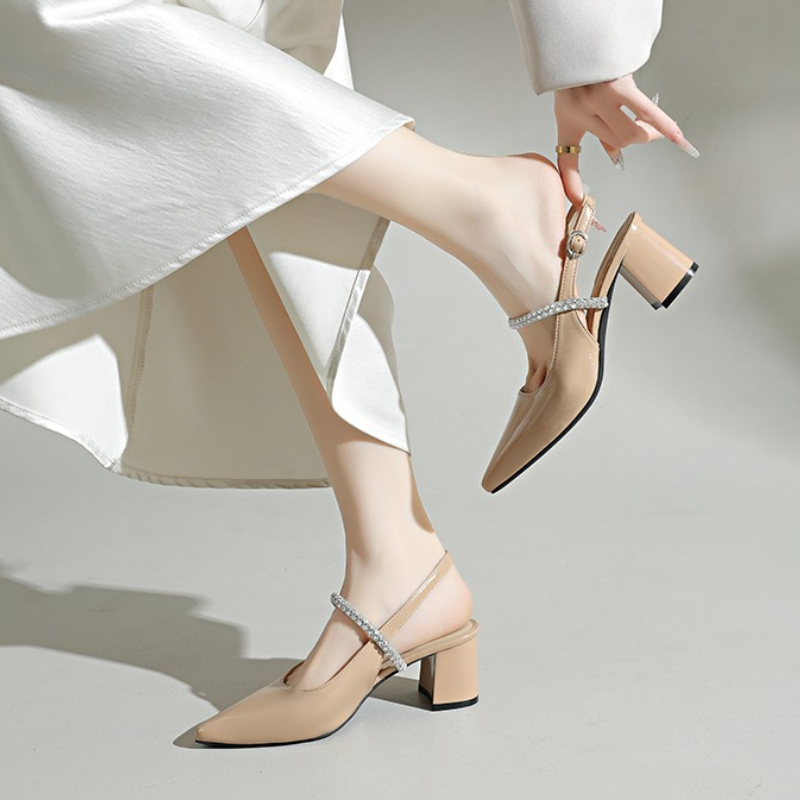 Women's Square Toe Rhinestone  - Formal Women Daily Wear Sandals 评论和价格
