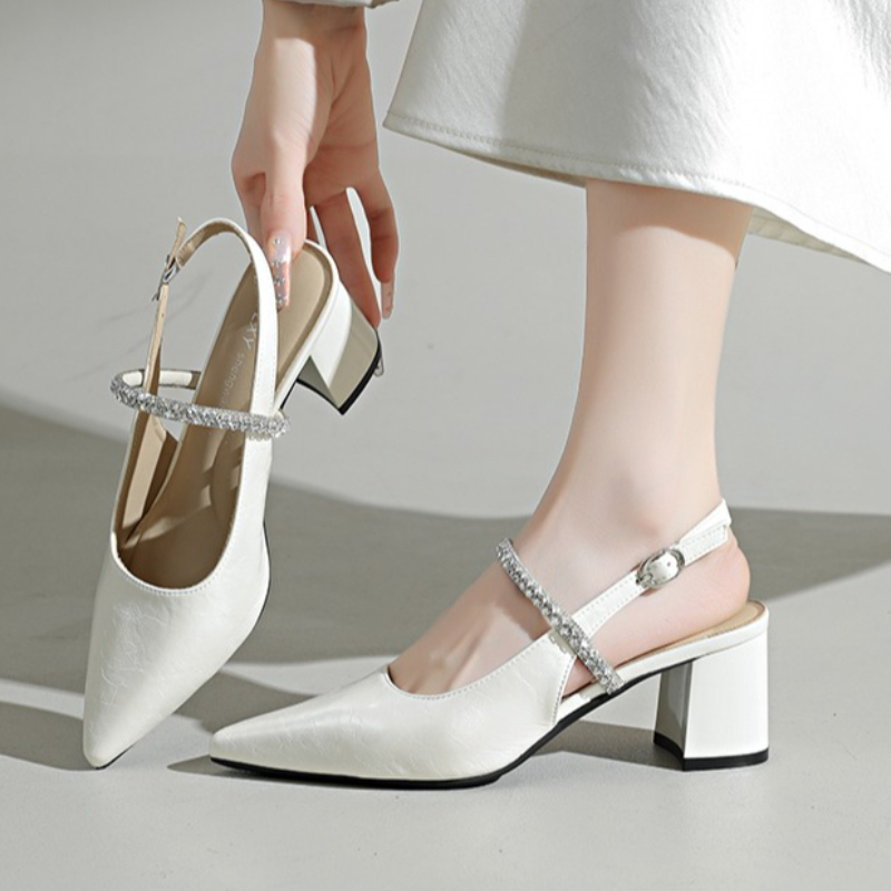 Women's Square Toe Rhinestone  - Formal Women Daily Wear Sandals 评论和价格