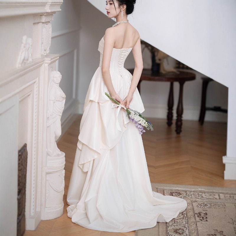French Strapless Bride Engagem - Women Formal Wear For Wedding 评论和价格