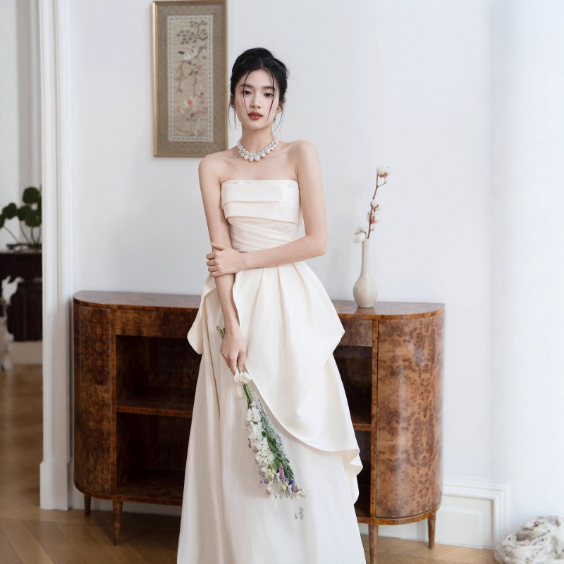 French Strapless Bride Engagem - Women Formal Wear For Wedding 评论和价格