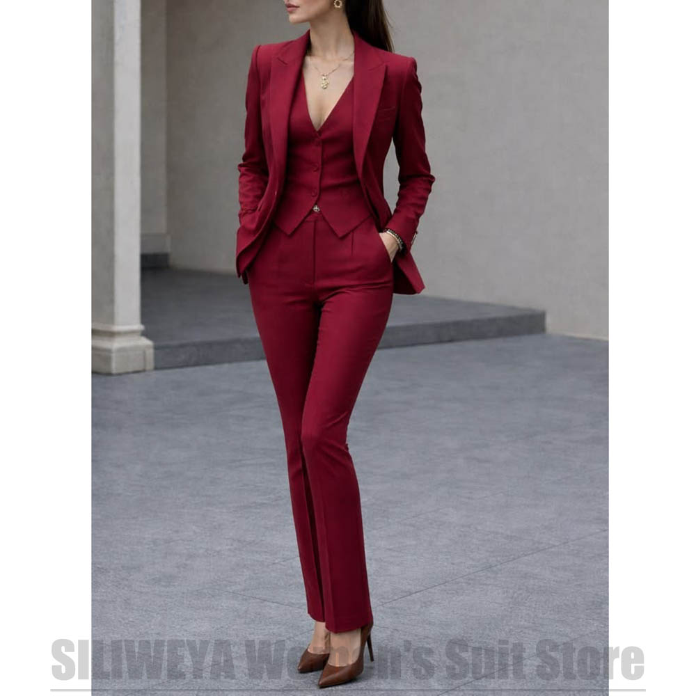 Women 3 Piece Suit Set Blazer  - Women'S Formal Wear Wedding 评论和价格