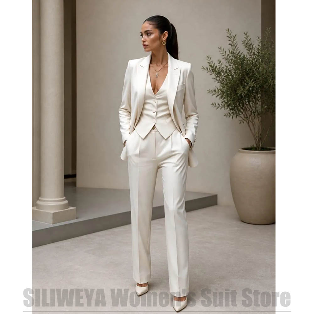 Women 3 Piece Suit Set Blazer  - Women'S Formal Wear Wedding 评论和价格